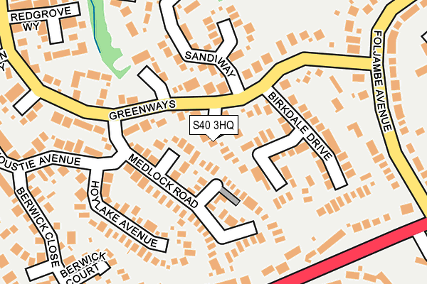 S40 3HQ map - OS OpenMap – Local (Ordnance Survey)