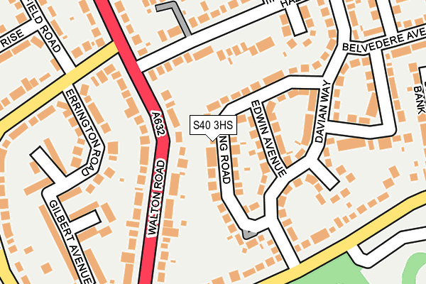 S40 3HS map - OS OpenMap – Local (Ordnance Survey)