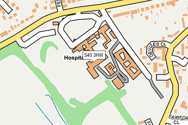 S40 3HW map - OS OpenMap – Local (Ordnance Survey)