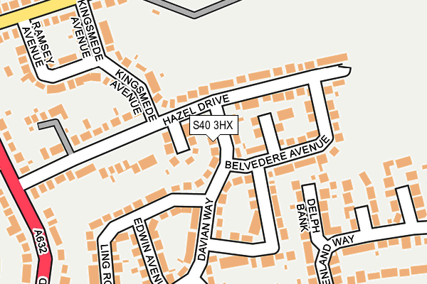 S40 3HX map - OS OpenMap – Local (Ordnance Survey)