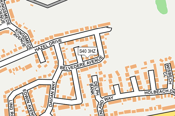 S40 3HZ map - OS OpenMap – Local (Ordnance Survey)