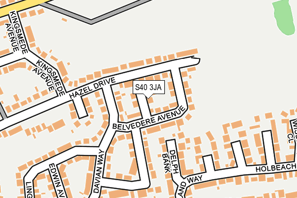 S40 3JA map - OS OpenMap – Local (Ordnance Survey)