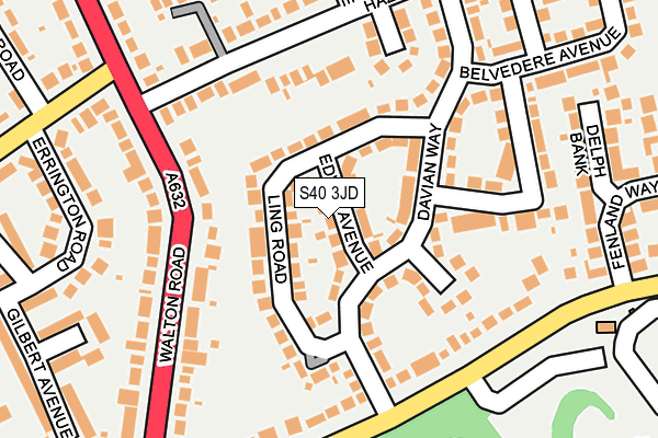 S40 3JD map - OS OpenMap – Local (Ordnance Survey)