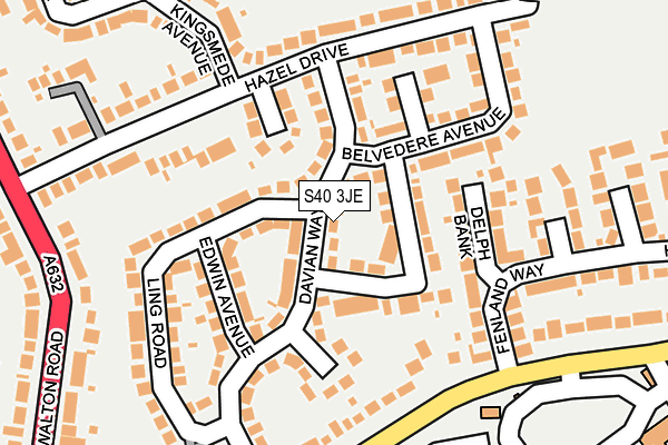 S40 3JE map - OS OpenMap – Local (Ordnance Survey)