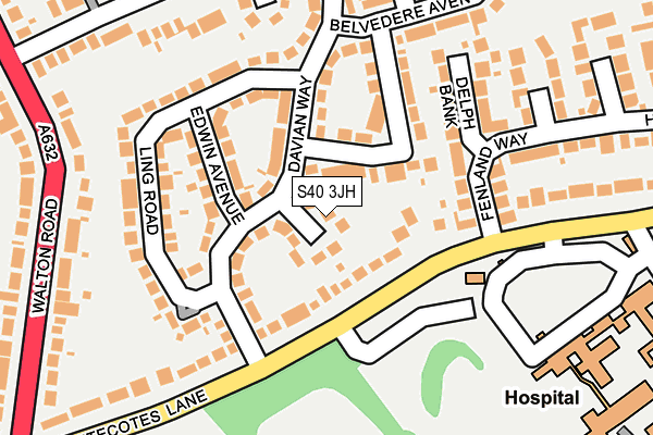 S40 3JH map - OS OpenMap – Local (Ordnance Survey)