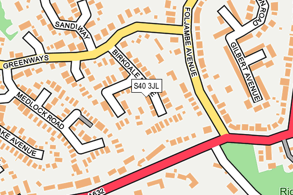 S40 3JL map - OS OpenMap – Local (Ordnance Survey)