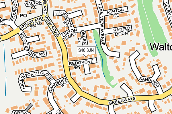 S40 3JN map - OS OpenMap – Local (Ordnance Survey)