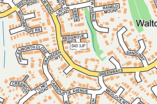 S40 3JP map - OS OpenMap – Local (Ordnance Survey)