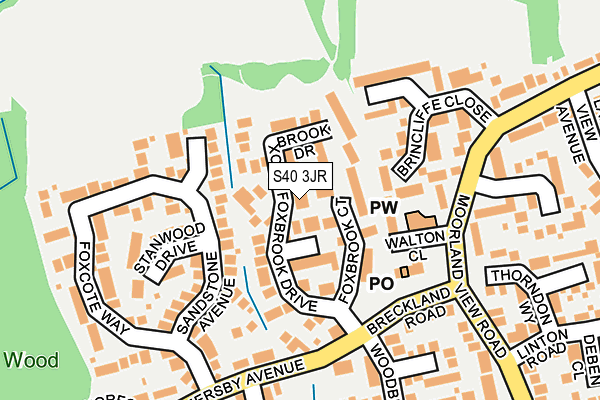 S40 3JR map - OS OpenMap – Local (Ordnance Survey)