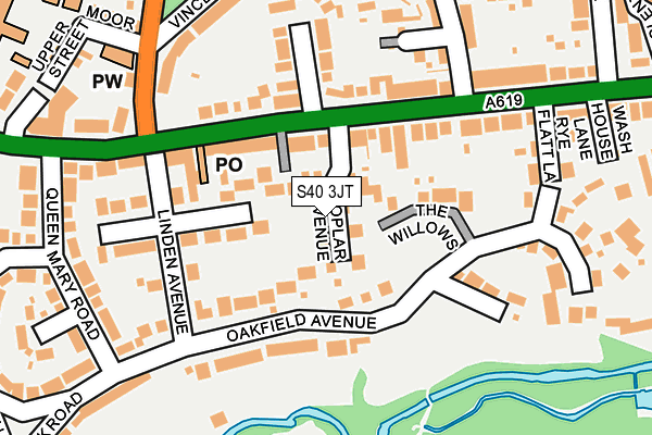S40 3JT map - OS OpenMap – Local (Ordnance Survey)