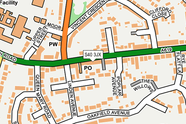 S40 3JX map - OS OpenMap – Local (Ordnance Survey)