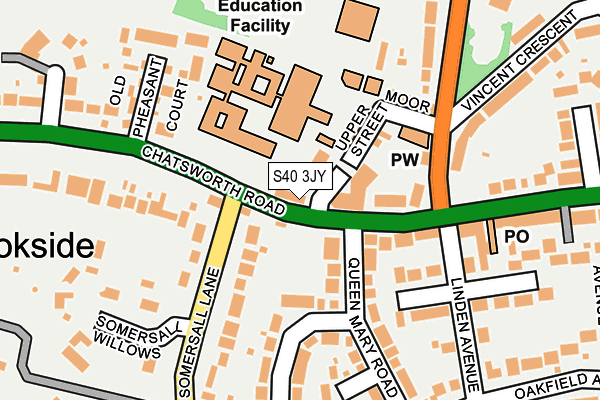 S40 3JY map - OS OpenMap – Local (Ordnance Survey)