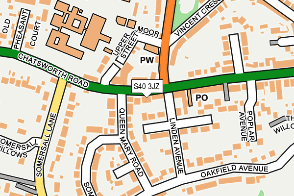 S40 3JZ map - OS OpenMap – Local (Ordnance Survey)