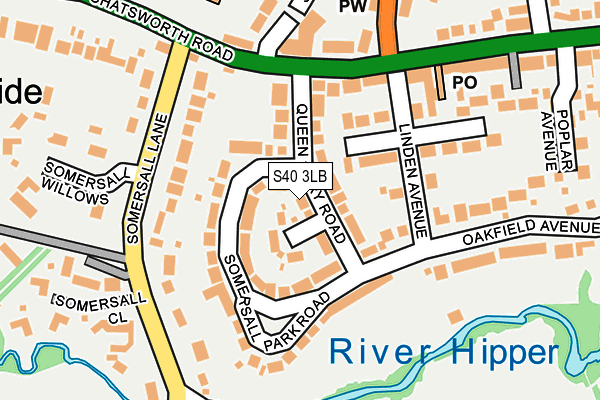 S40 3LB map - OS OpenMap – Local (Ordnance Survey)