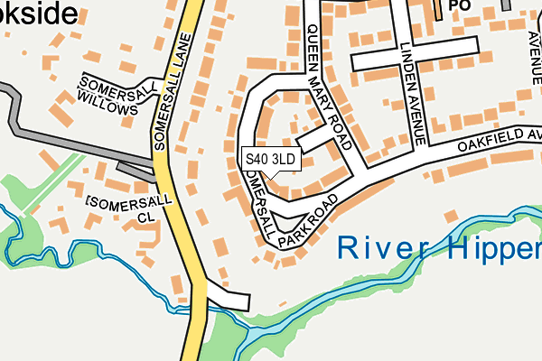 S40 3LD map - OS OpenMap – Local (Ordnance Survey)
