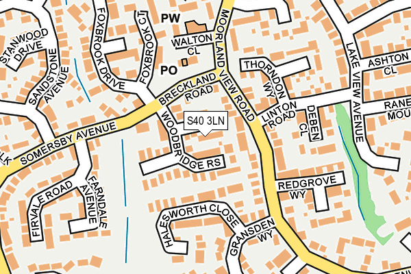 S40 3LN map - OS OpenMap – Local (Ordnance Survey)