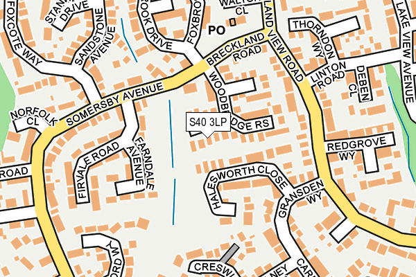 S40 3LP map - OS OpenMap – Local (Ordnance Survey)