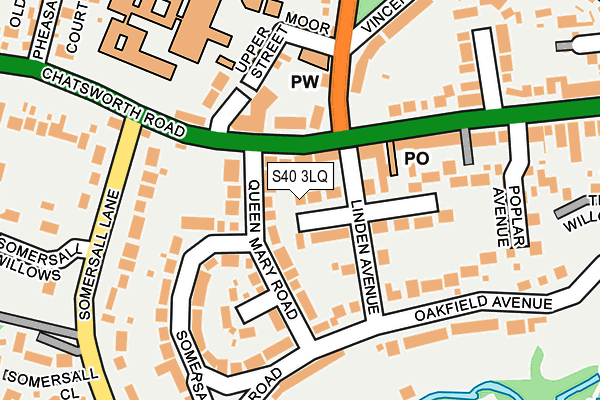 S40 3LQ map - OS OpenMap – Local (Ordnance Survey)