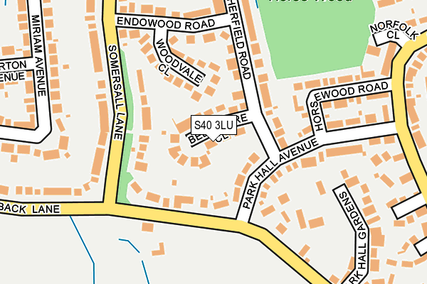 S40 3LU map - OS OpenMap – Local (Ordnance Survey)