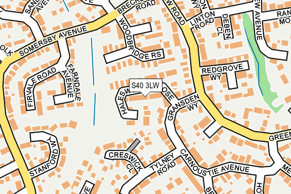 S40 3LW map - OS OpenMap – Local (Ordnance Survey)