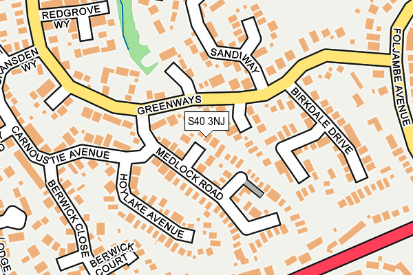 S40 3NJ map - OS OpenMap – Local (Ordnance Survey)