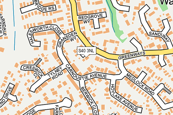 S40 3NL map - OS OpenMap – Local (Ordnance Survey)