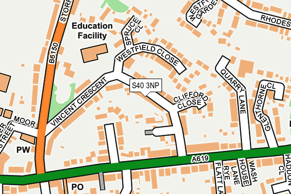 S40 3NP map - OS OpenMap – Local (Ordnance Survey)