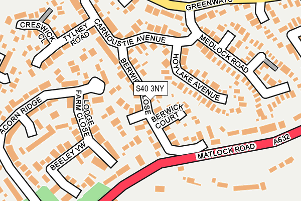 S40 3NY map - OS OpenMap – Local (Ordnance Survey)