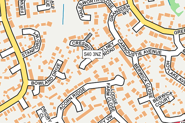S40 3NZ map - OS OpenMap – Local (Ordnance Survey)