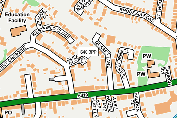 S40 3PP map - OS OpenMap – Local (Ordnance Survey)