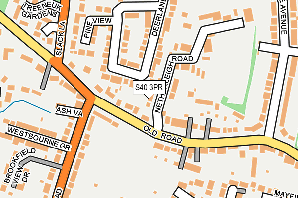S40 3PR map - OS OpenMap – Local (Ordnance Survey)