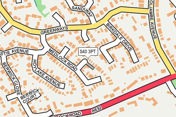 S40 3PT map - OS OpenMap – Local (Ordnance Survey)