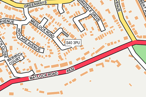 S40 3PU map - OS OpenMap – Local (Ordnance Survey)