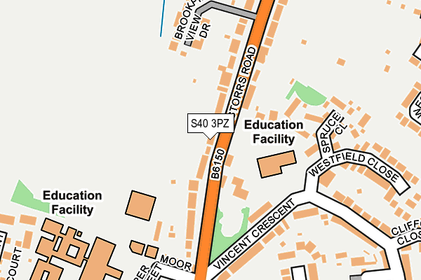 S40 3PZ map - OS OpenMap – Local (Ordnance Survey)