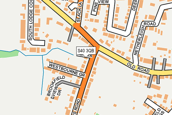S40 3QB map - OS OpenMap – Local (Ordnance Survey)