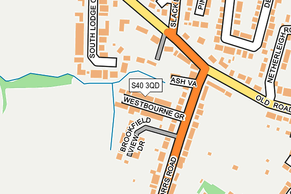 S40 3QD map - OS OpenMap – Local (Ordnance Survey)