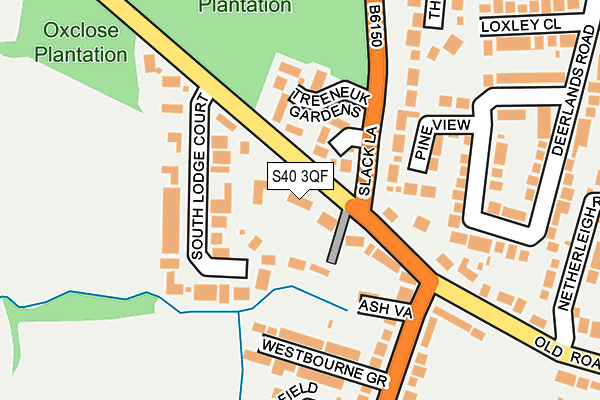 S40 3QF map - OS OpenMap – Local (Ordnance Survey)