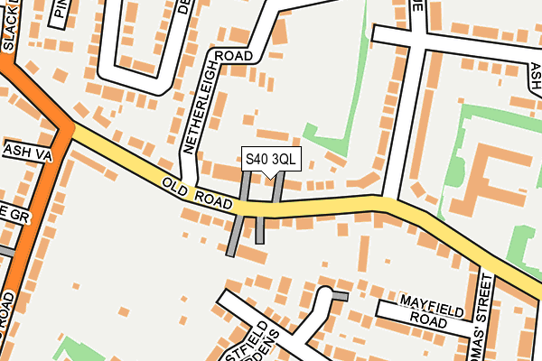 S40 3QL map - OS OpenMap – Local (Ordnance Survey)