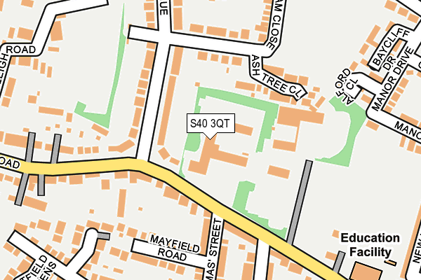 S40 3QT map - OS OpenMap – Local (Ordnance Survey)