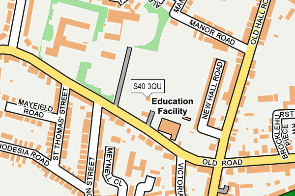 S40 3QU map - OS OpenMap – Local (Ordnance Survey)