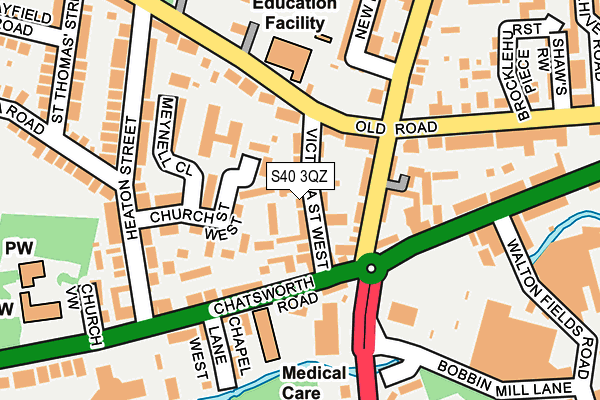 S40 3QZ map - OS OpenMap – Local (Ordnance Survey)