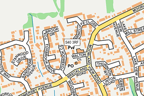 S40 3RF map - OS OpenMap – Local (Ordnance Survey)