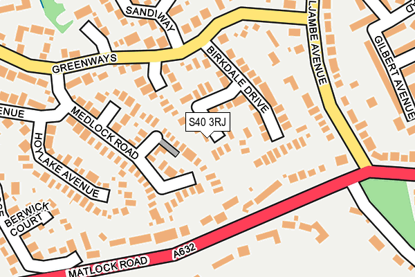 S40 3RJ map - OS OpenMap – Local (Ordnance Survey)