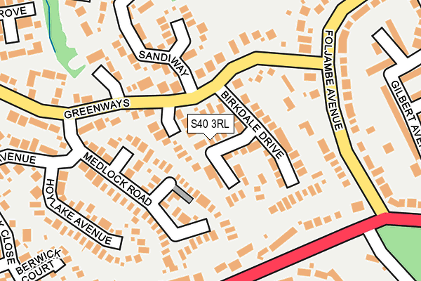S40 3RL map - OS OpenMap – Local (Ordnance Survey)