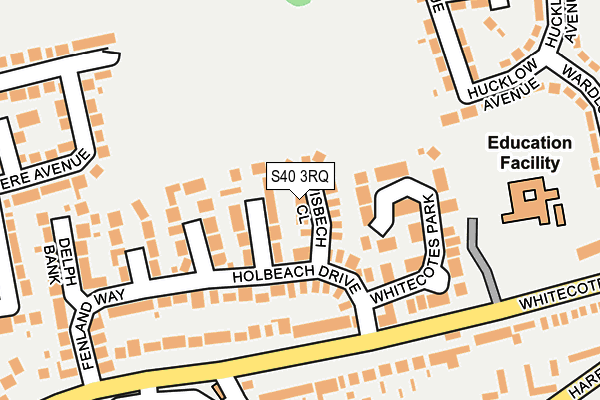 S40 3RQ map - OS OpenMap – Local (Ordnance Survey)