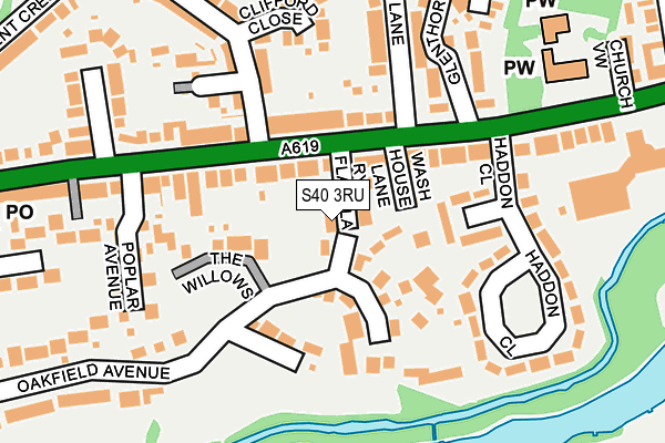 S40 3RU map - OS OpenMap – Local (Ordnance Survey)