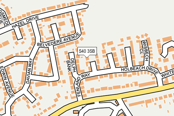 S40 3SB map - OS OpenMap – Local (Ordnance Survey)