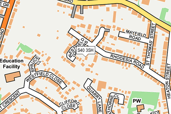 S40 3SH map - OS OpenMap – Local (Ordnance Survey)