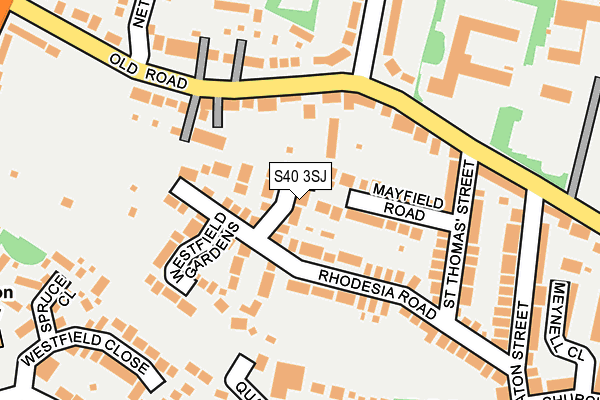 S40 3SJ map - OS OpenMap – Local (Ordnance Survey)
