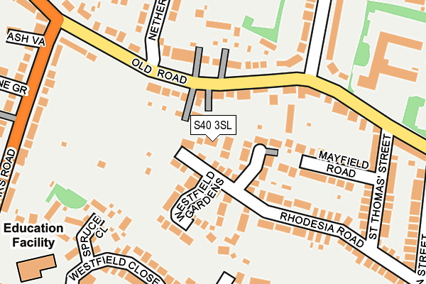 S40 3SL map - OS OpenMap – Local (Ordnance Survey)